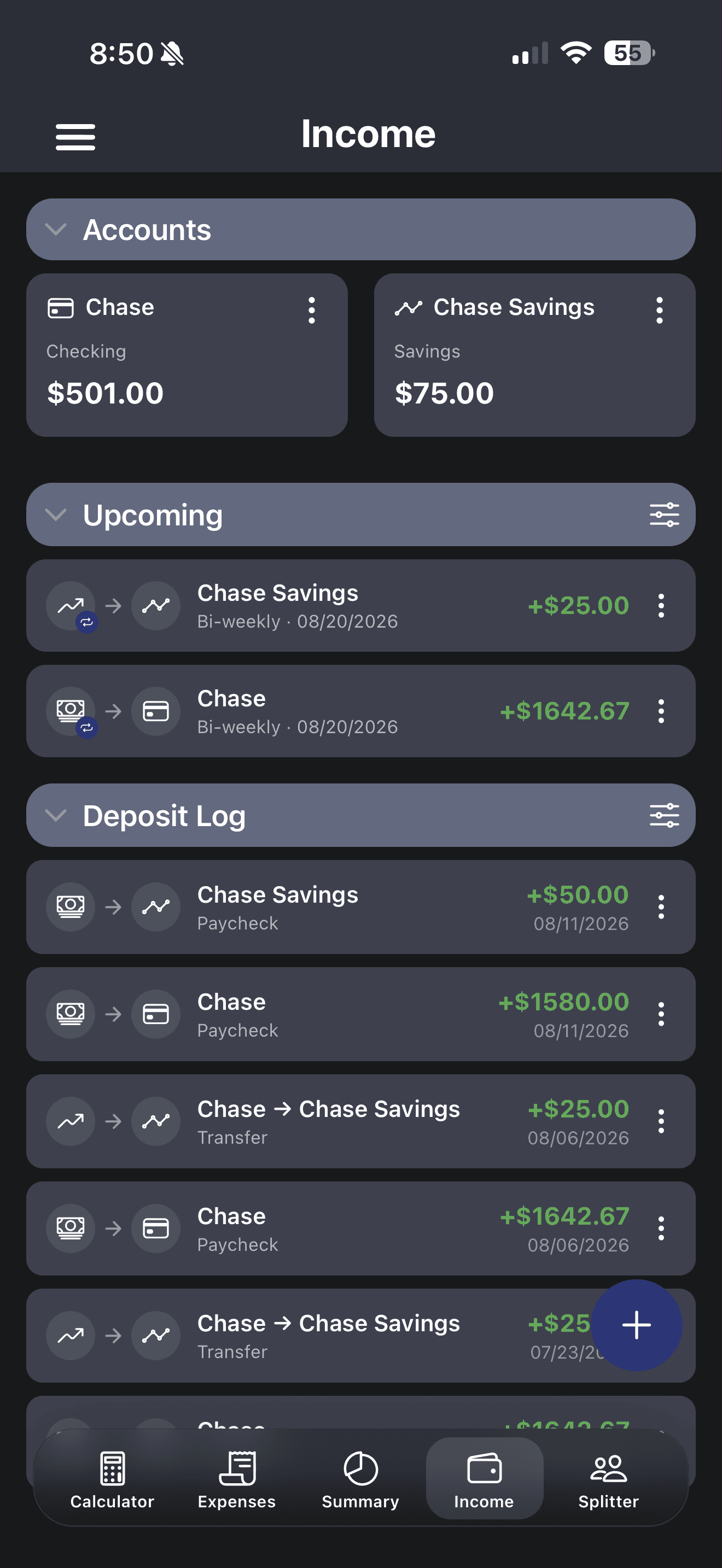 Finance tracking — screen 7
